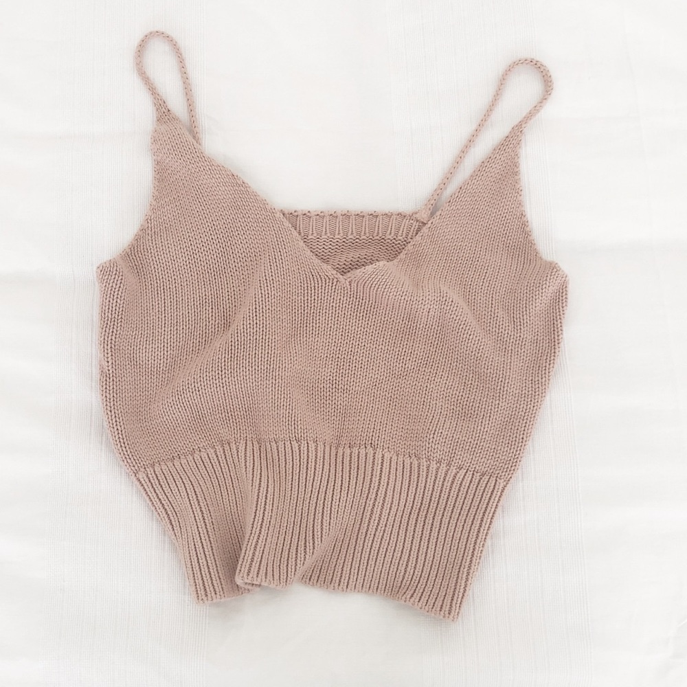 Nude Pink Crop Blouse